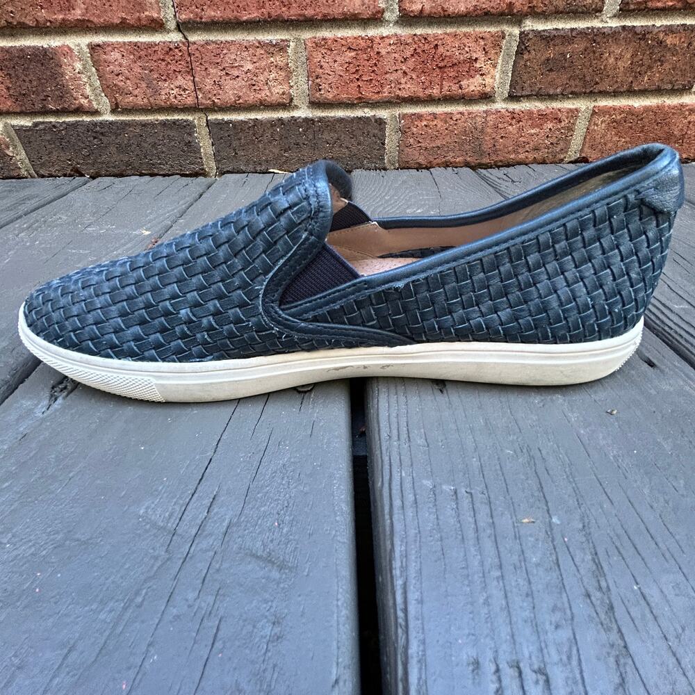 J/Slides Calina Navy Woven Leather Slip-On Sneakers Size 8 - Picture 5 of 7